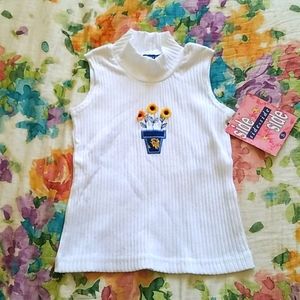 NWT SidexSide White high-neck sleeveless top S